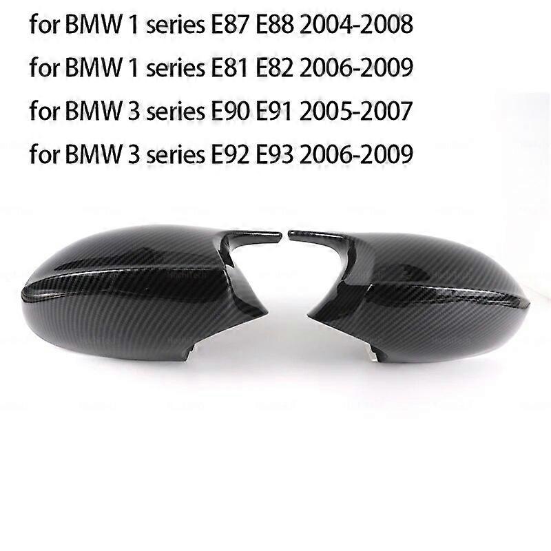 Carbon Fiber Pattern Black Side Mirror cover Caps for BMW E81 E82 E87 E88 E90 E91 E92 E93 M Look Car Accessories