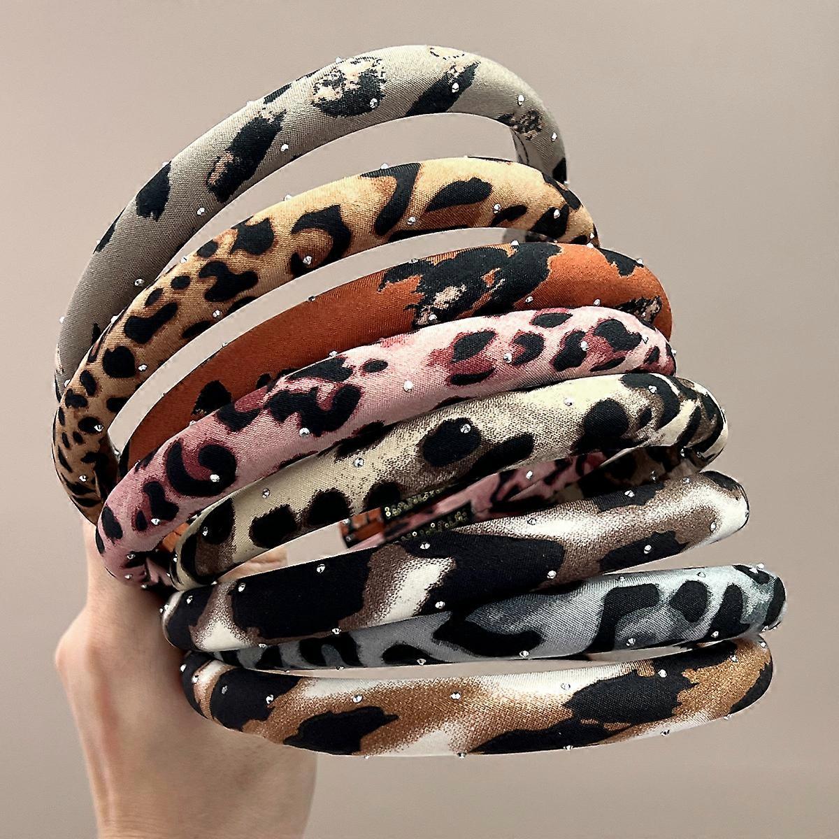 INF 10-delad Rhinestone Leopard Print Pannband Set