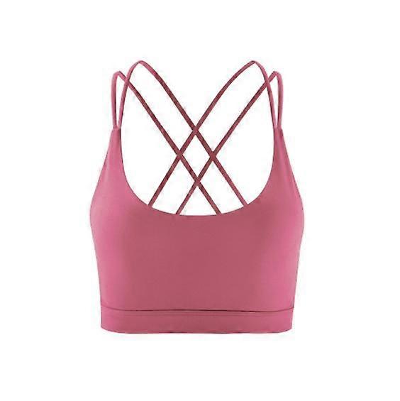 2PCS Womens Sports Bras - Cross Back Padded Wirefree Bras