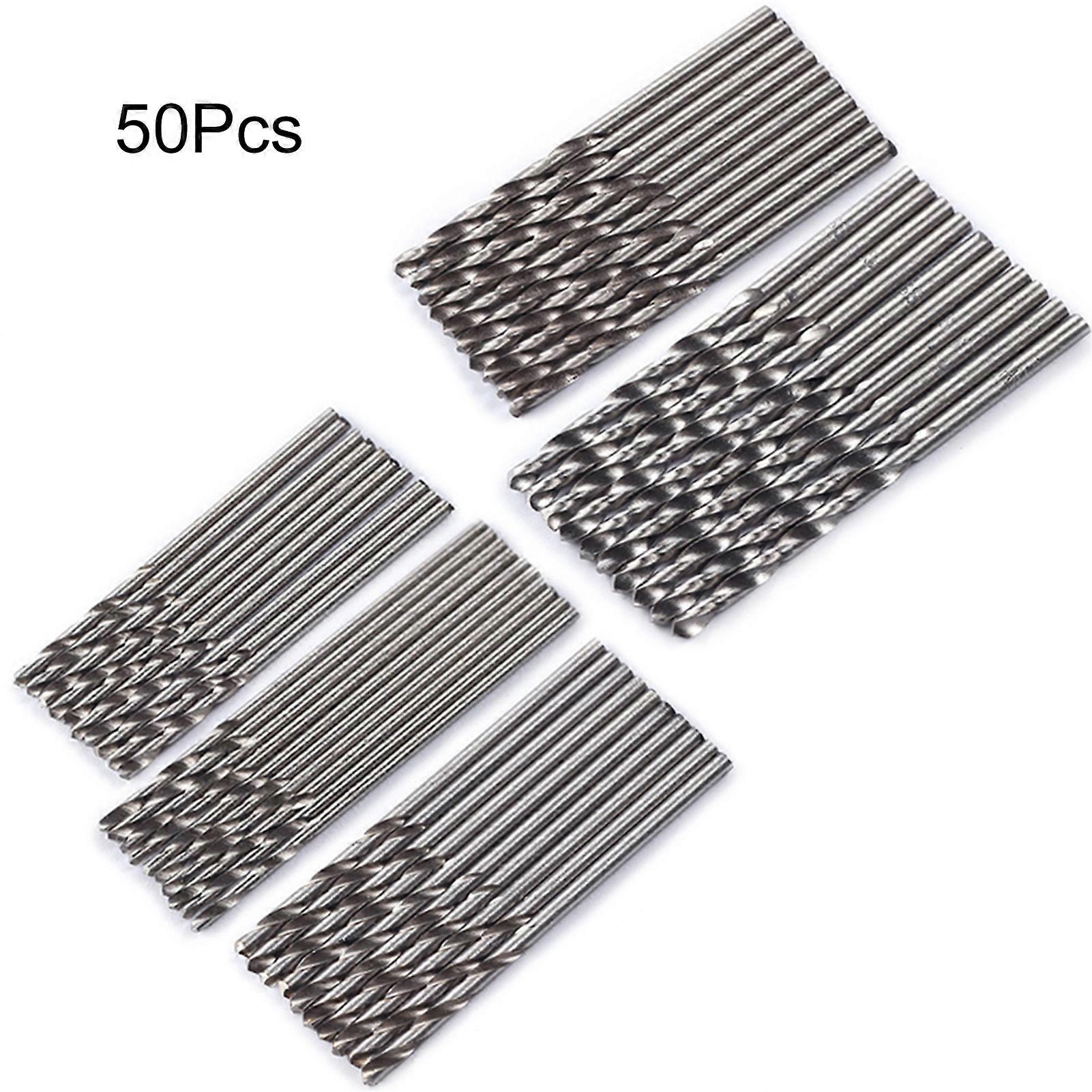 Mengxi 50Pcs/100Pcs High Speed Steel Round Shank Open Hole Titanium Coated Twist Drill