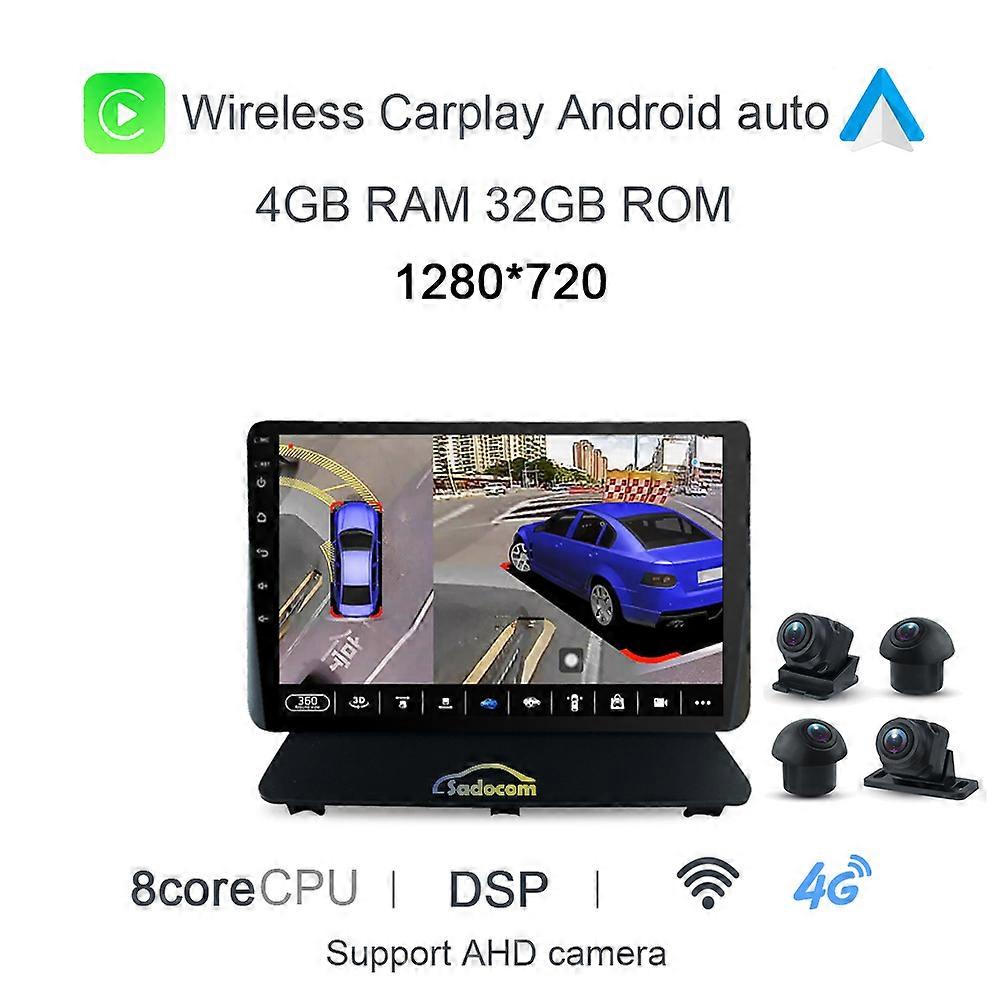 2K 720P 360 Panoramic IPS Carplay 8+128G Android 12.0 Car DVD Player GPS WIFI Stereo DSP Radio For Mazda CX3 CX 3 Cx-3 2014-2017