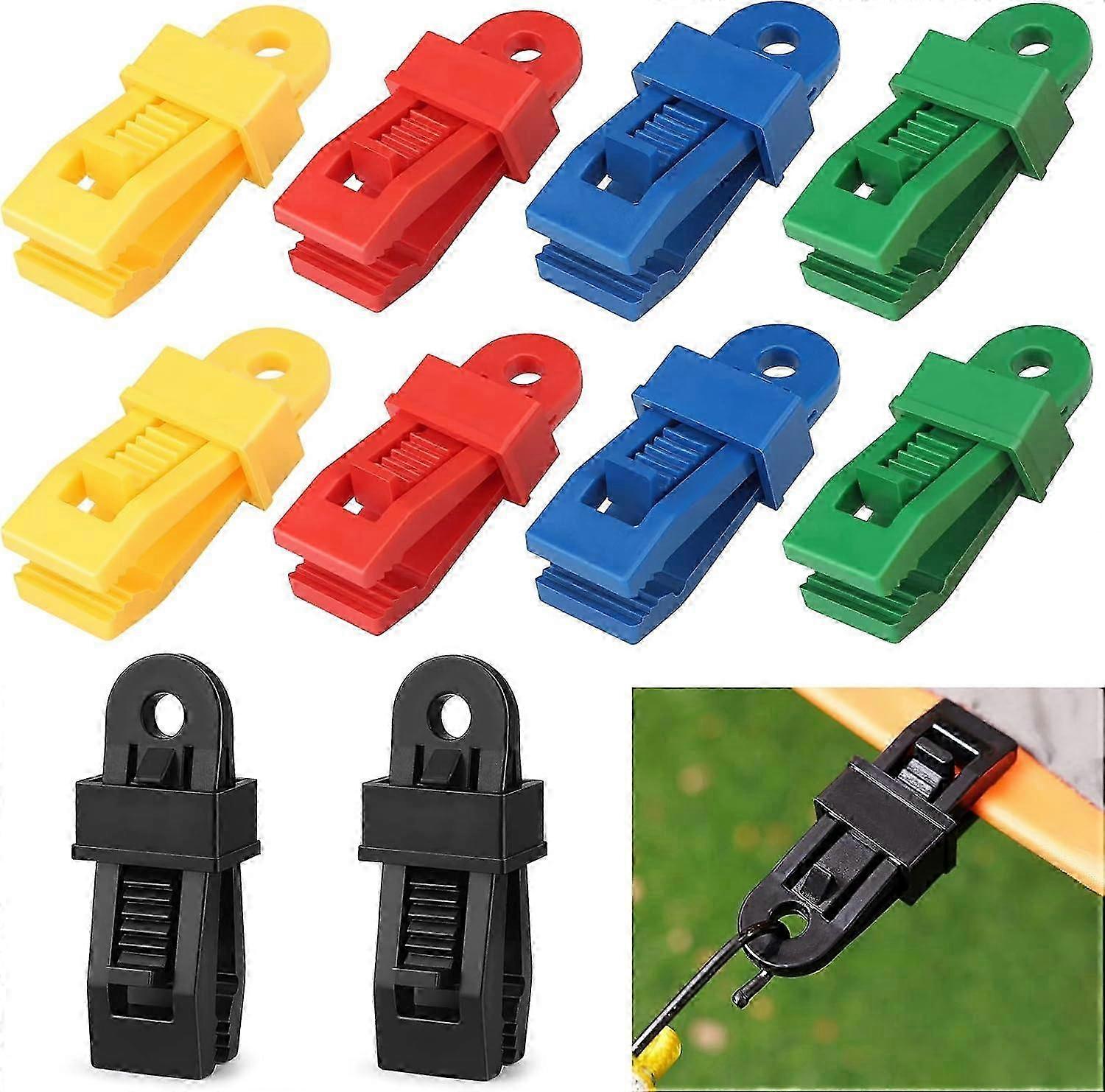 10 PCS Tarp Clips Tarpaulin Clips, Adjustable Heavy Duty Lock Grip for Tarp & Shade Cloth, Reusable Tarp Clamps Awning Tarp Clamps for Holding Up Tarp