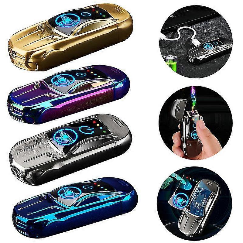 Double Arc Electric Lighter Usb Rechargeable Lighter With Fingerprint Sensor Car Cigarette Lighter