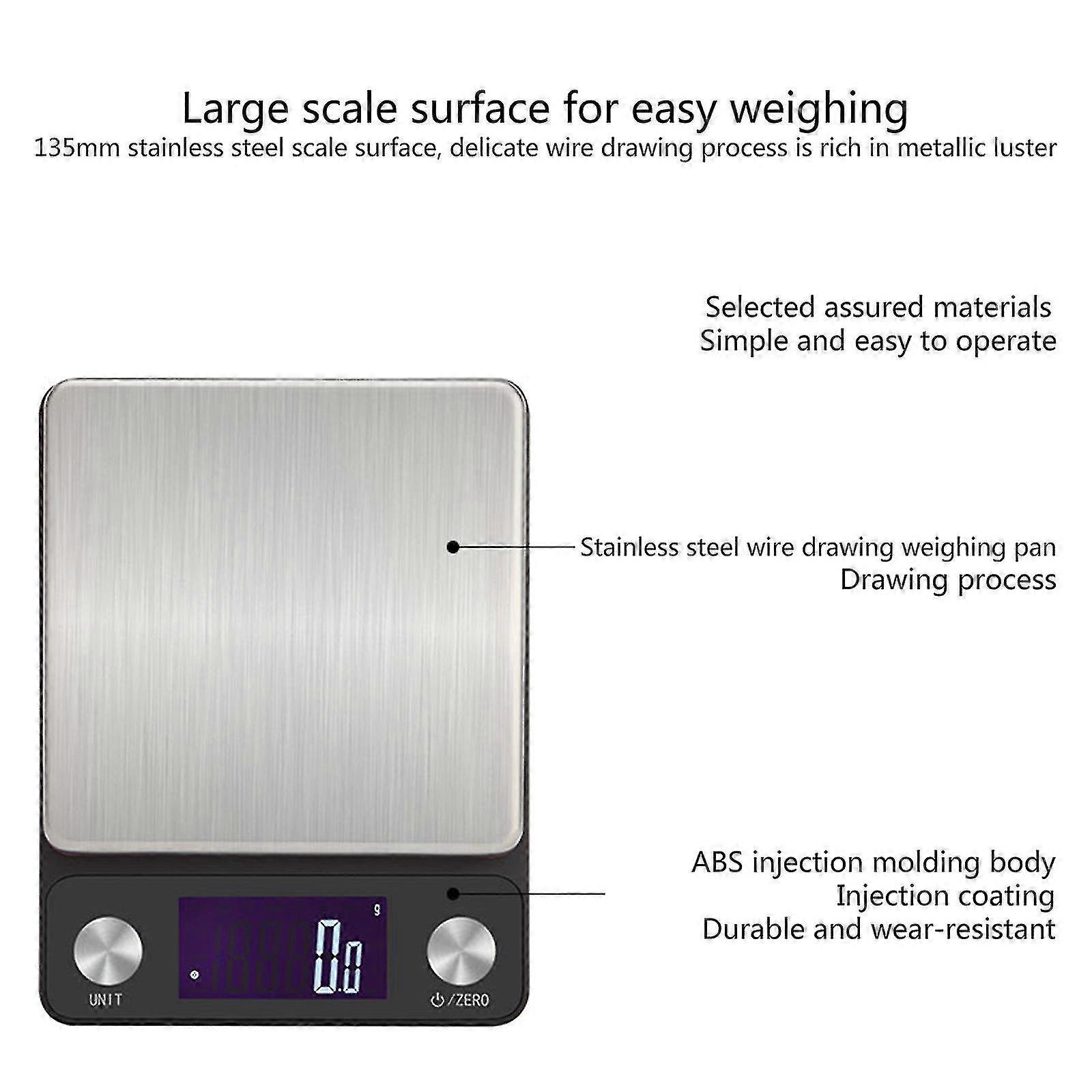Digital Kitchen Scale Electric Food Weighing Scale With Backlit Large Platform
