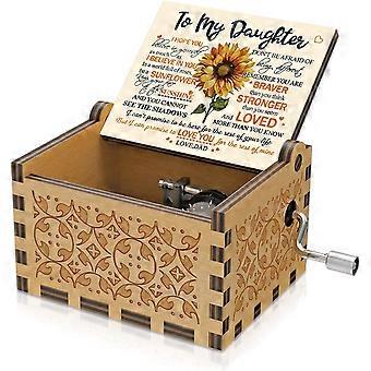 Cant Help Falling in Love Music Box Black Hand Crank Vintage Wood Carved Musical Box Gifts for Lover, Boyfriend/Girlfriend/Husband/Wife/Lovers on Birt