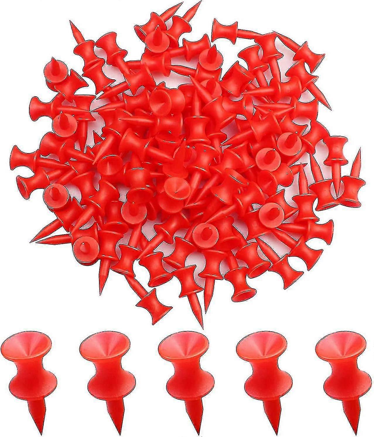 100 Red Golf Tees, Plastic Step Small Scale Course Accessories Cx