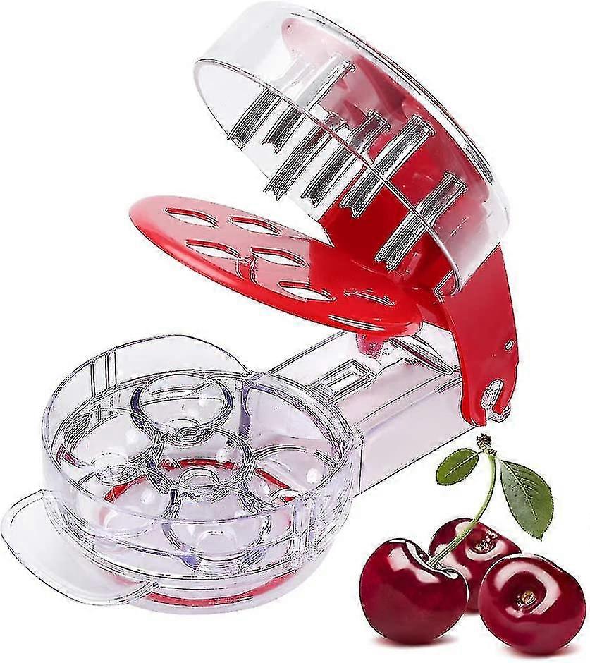 Multi Cherry Corer, Cherry Pitter, Cherry Seed Remover With Pit And Juice Container 6 Cherries