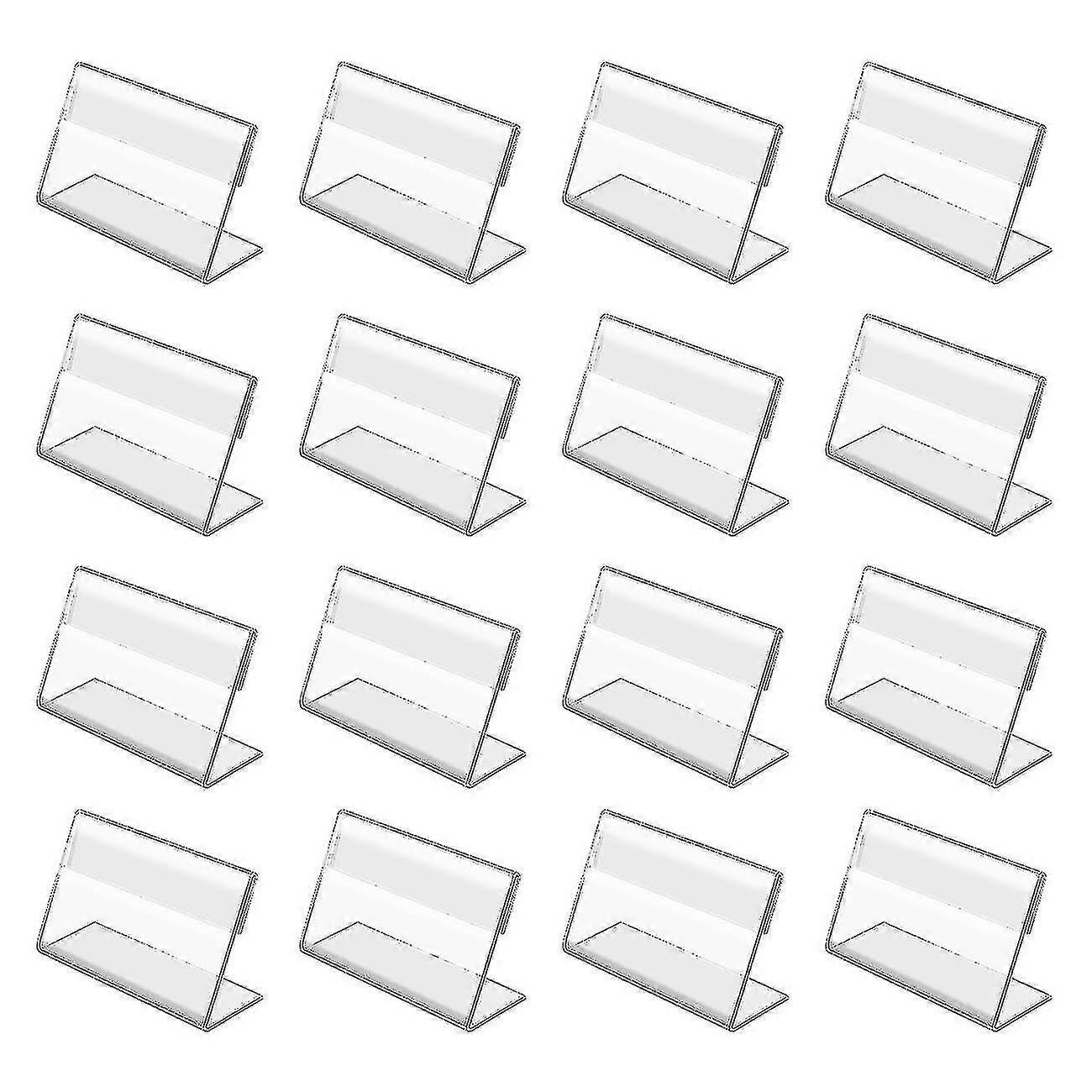 50pcs Mini Acrylic Sign Display Holder, Business Card Holders Small Display Stand For Office Supermarket Hotel A
