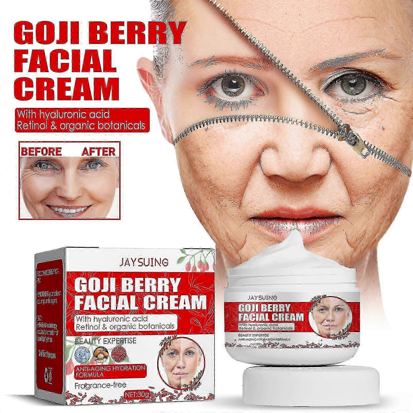 ジェイスイング ウルフベリー フェイシャル クリーム シワ防止、潤い、ほうれい線を薄くし、輪郭を引き締め、引き締め、顔の肌を引き締め、リフトアップします BF |