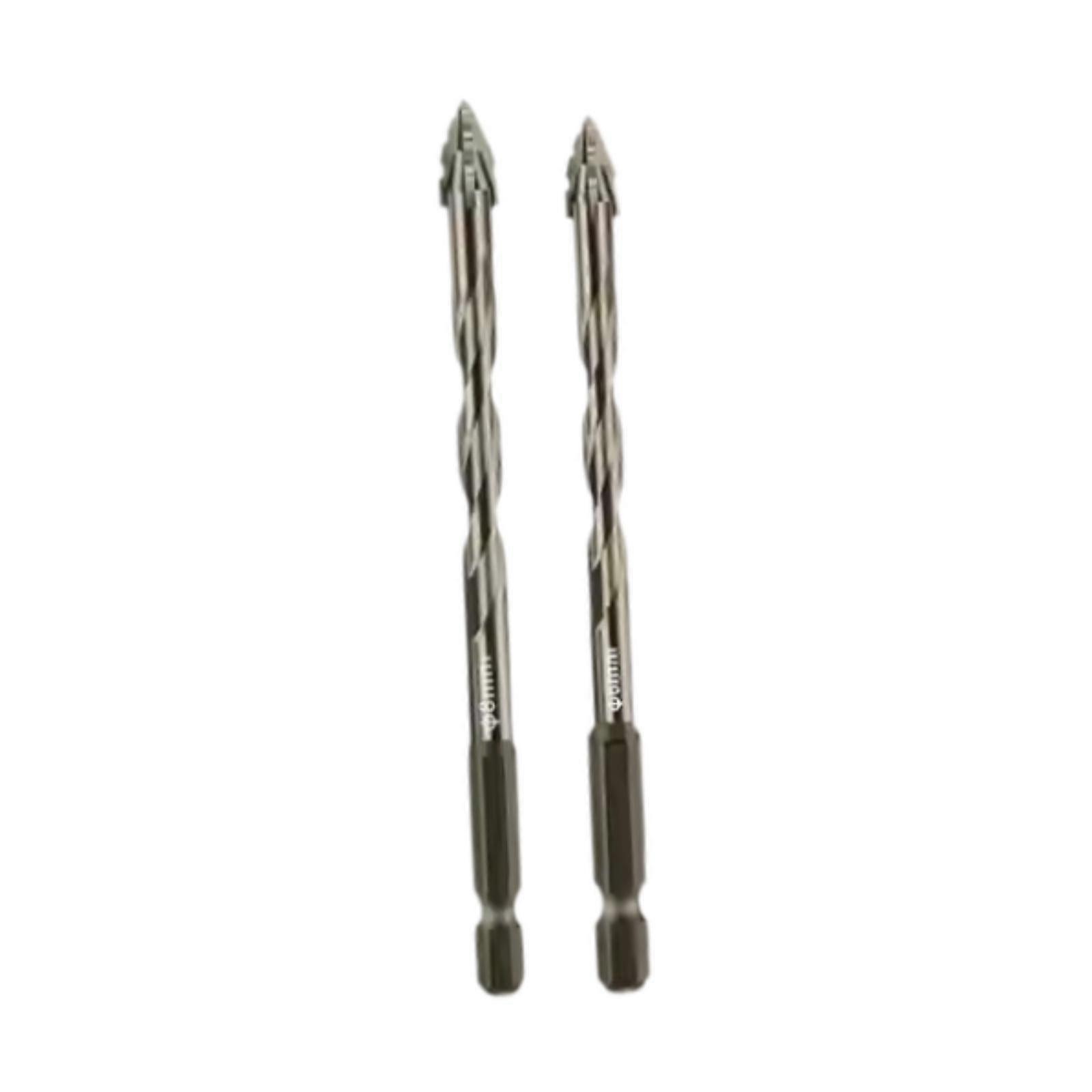2Pcs Four Flute Sawtooth Eccentric Drill Bits Sturdy for Brick Ceramic Glass