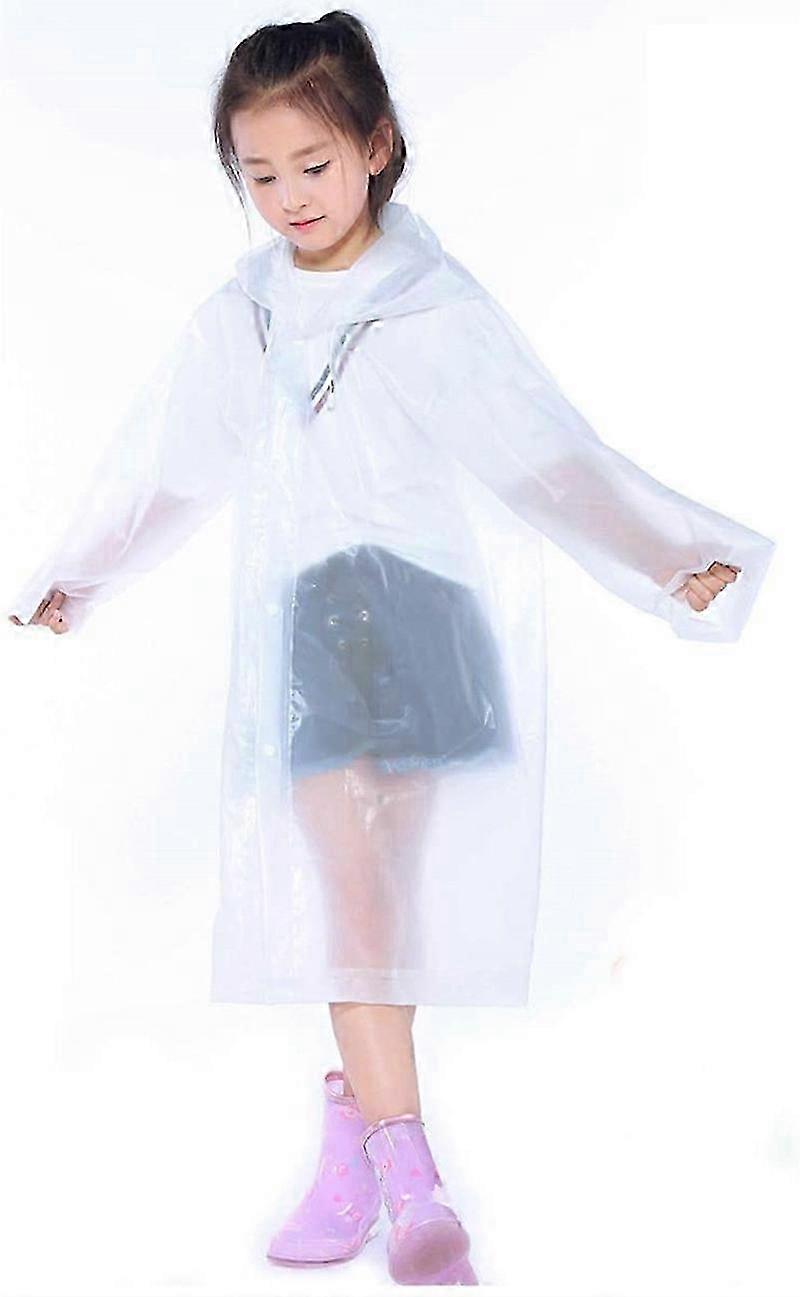 Impermeable impermeable transparente para niños Cubierta de correa de poncho de capa reutilizable (blanco)