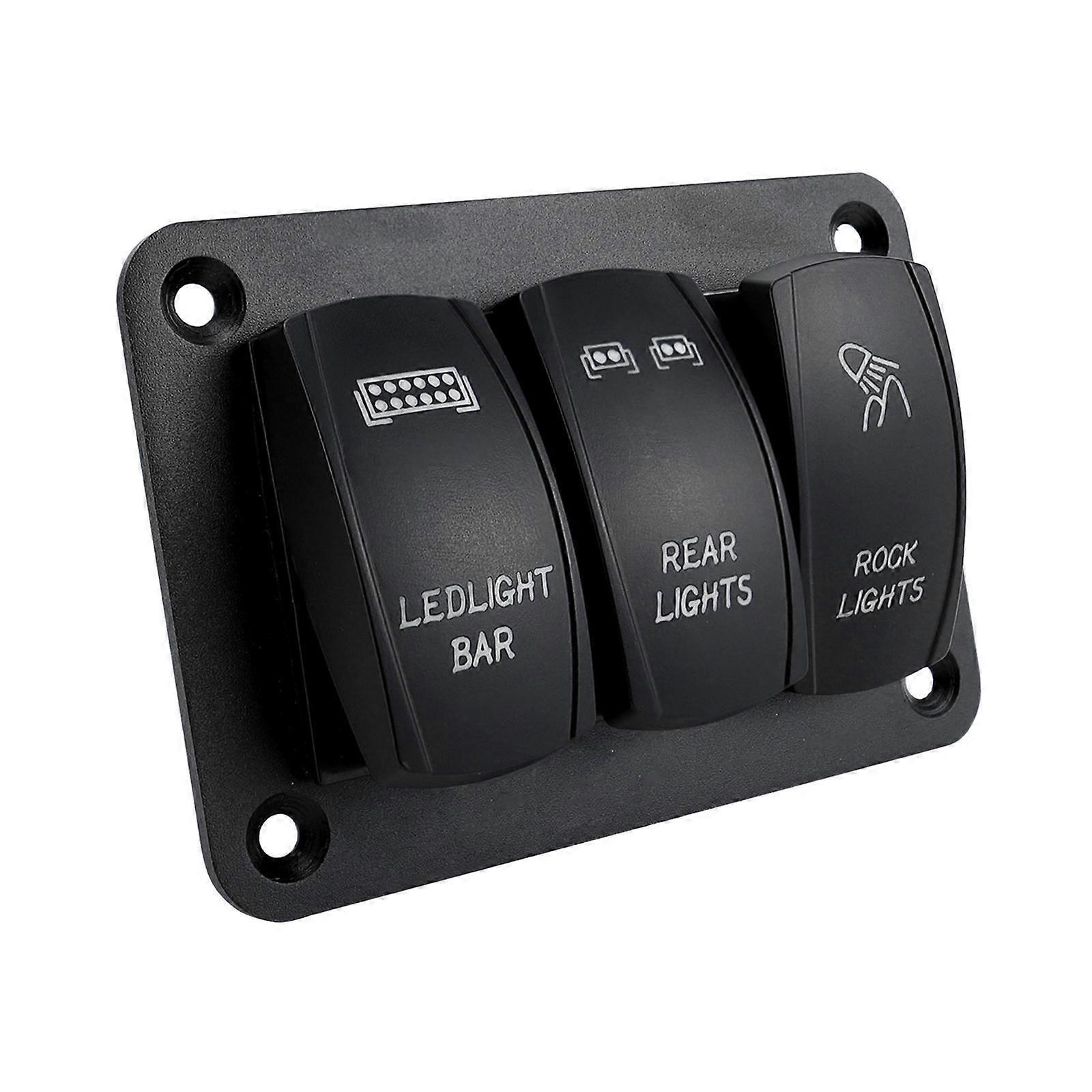 3 Gang Rocker Switch Panel Replace Easy to Install for Utvs Marine Suvs