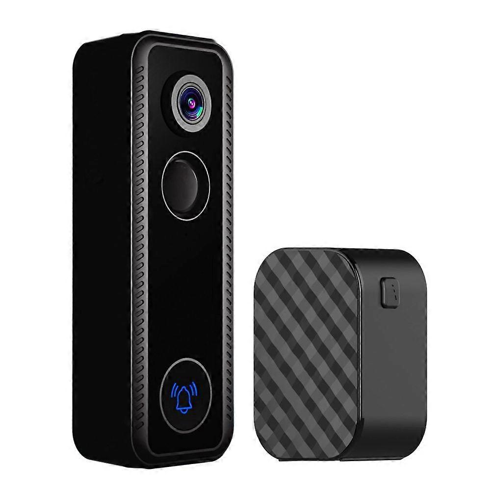 Wireless Doorbell Camera with Chime, 2K HD Video, No Subscription Needed, Night Vision, Human Detec