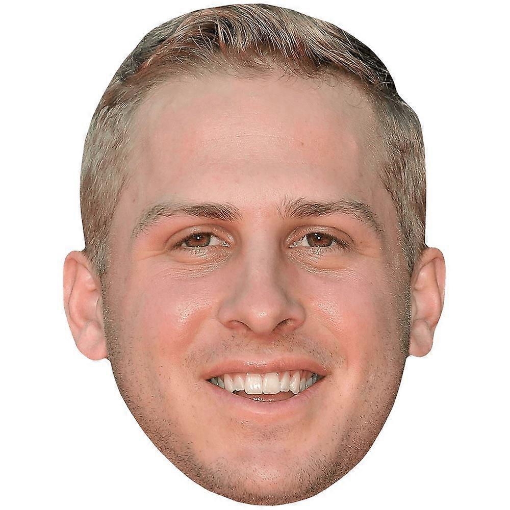 Jared Thomas Goff (leende) kändismask, platt kort ansikte