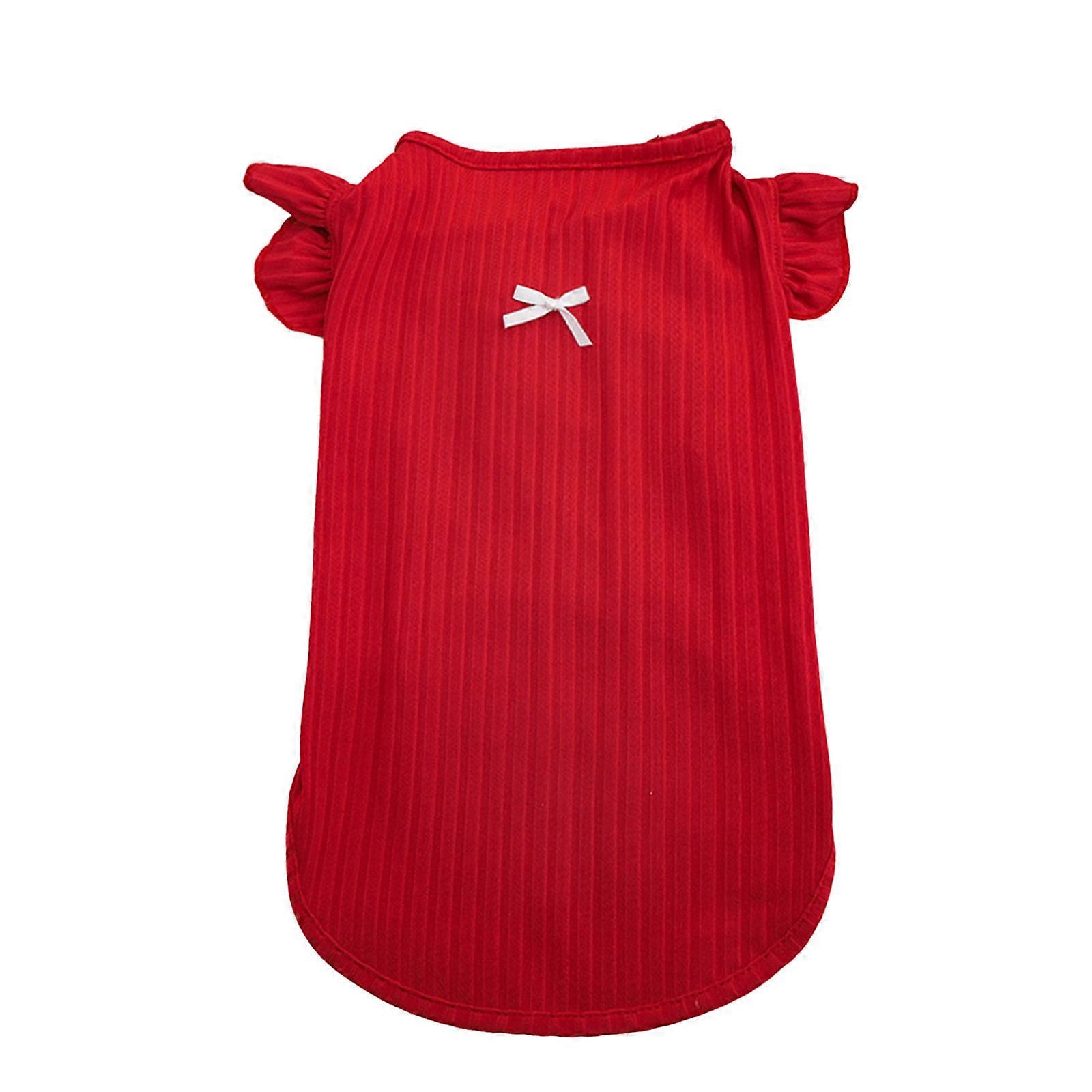 Kamizelka dla zwierząt Mały pies Sesje zdjęciowe Ubrania Strój domowy Bowknot Odzież dla małego psa Cienka kamizelka Party Supply Czerwona XS