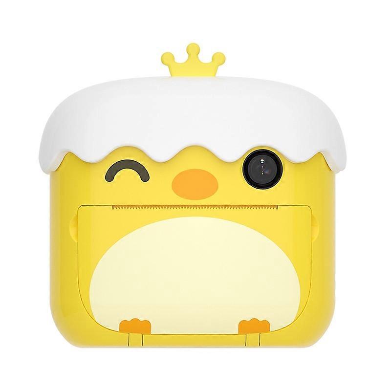 [New] Children Mini Print Camera Front And Rear Dual-Lens Digital Camera Toy(Chicken)