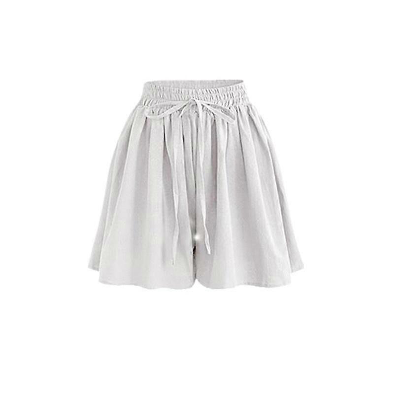 M-10XL Women's Pants Wide-legged Pants Summer Casual Plus Size Loose Solid Color Elastic Waist Chiffon Shorts