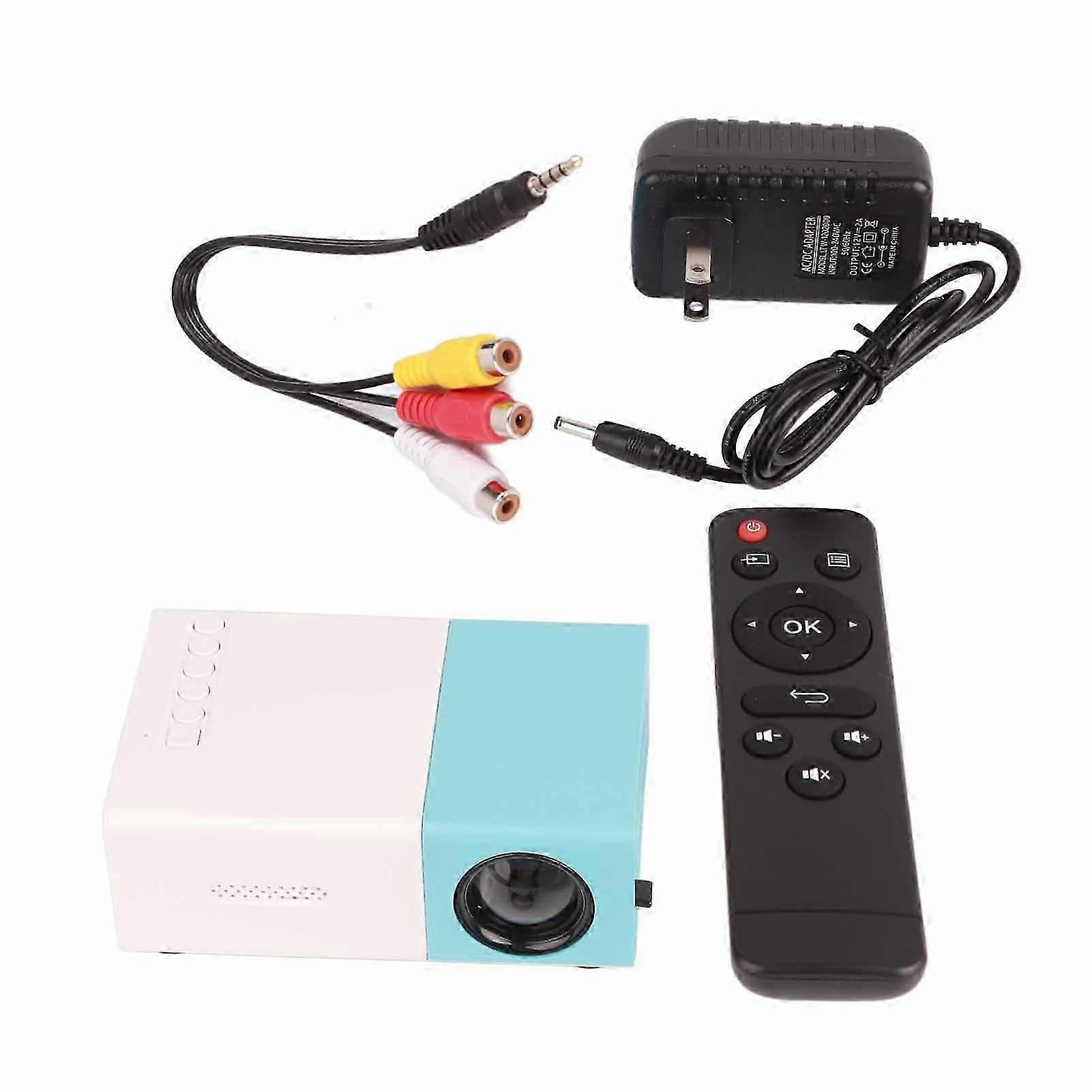 小型プロジェクターHDリアルカラーポータブルLEDホームシアタープロジェクター携帯電話用CNプラグAc 220vブルーホワイト
