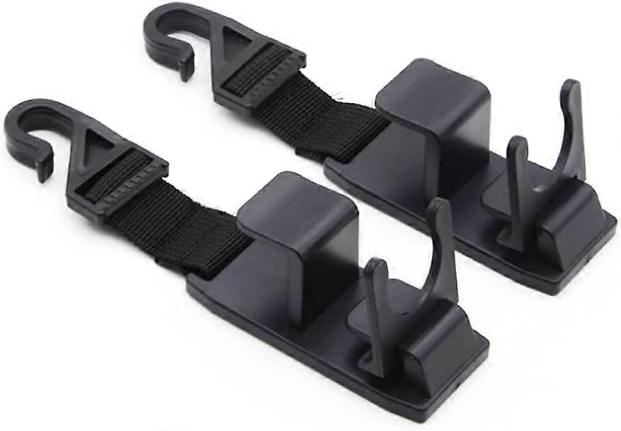 Car Hook Holder for Headrest and Seat, 2 Durable Black Hooks for Organizing Bags, Coats, and Accessories in All Vehicles