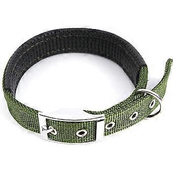 Alloy Buckle Dog Collar,Soft and Comfortable Leather Padded,Breathable Nylon Pet Collar Adjustable for Small Medium and Large Dogs.XL