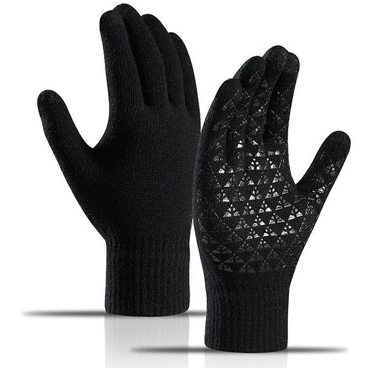 冬の寒さプルーフニット手袋暖かいぬいぐるみを厚くしたフルフィンガーグローブ