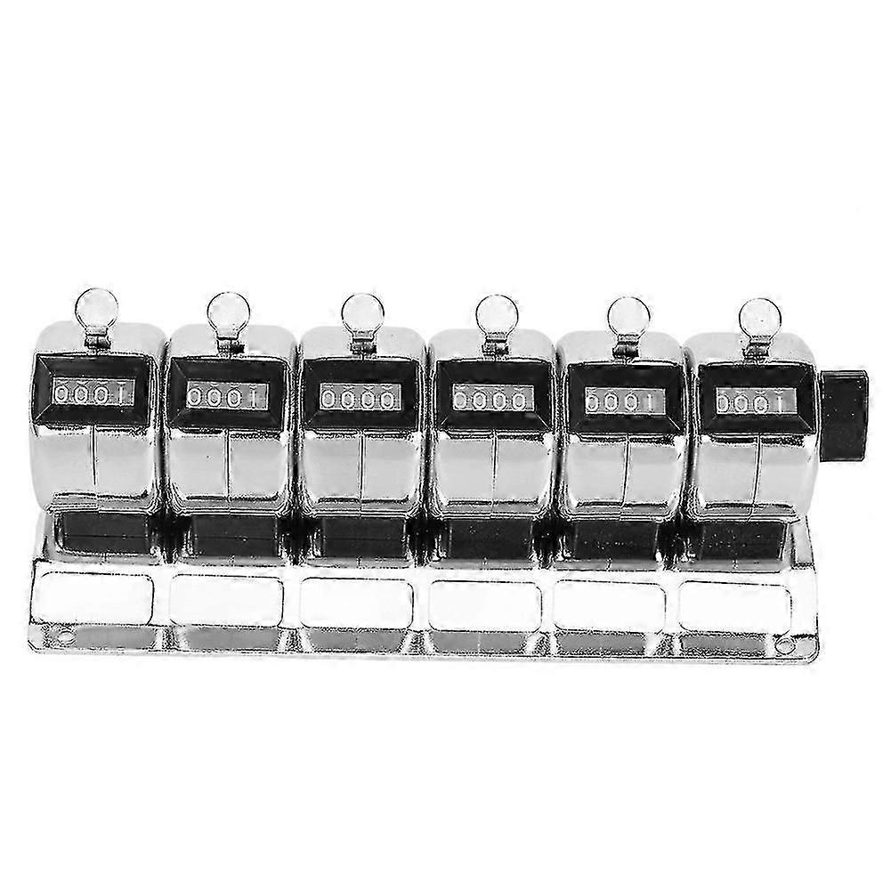 Mechanical Counter Metal Manual Clicker Digit Conjoined 6 Units Stainless Steel Tally