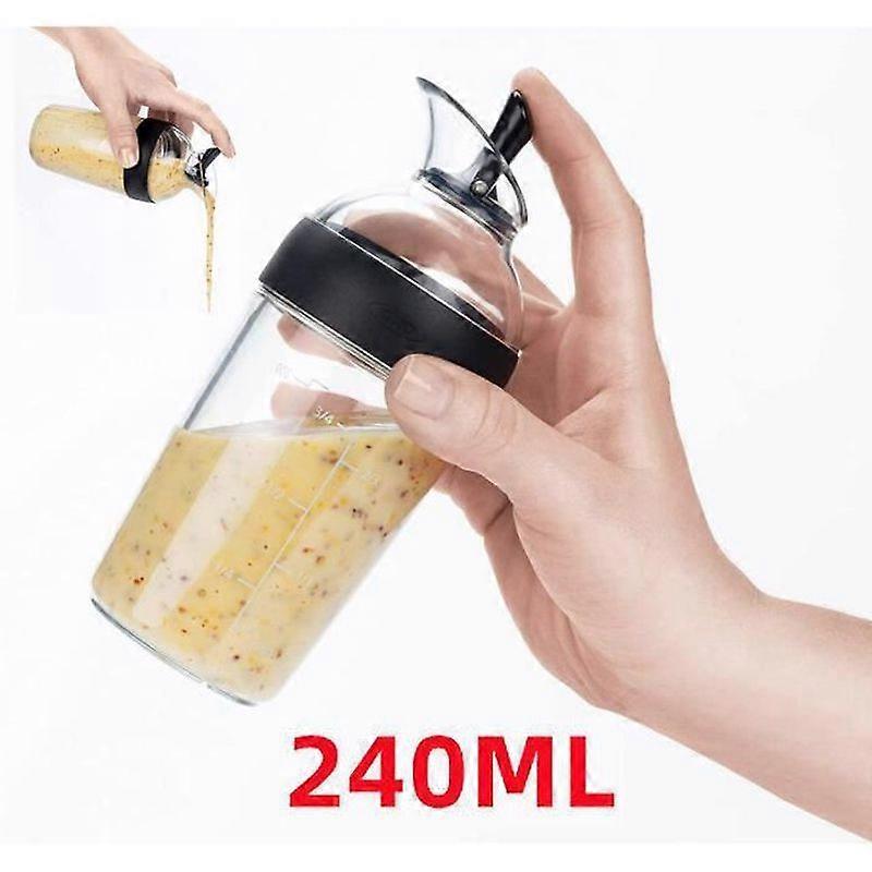 Salad Dressing ShakerJuice Mixing BottleSalad Dressing MixerSoy Sauce Mixerfor SauceKitchenSyrupOil240ML