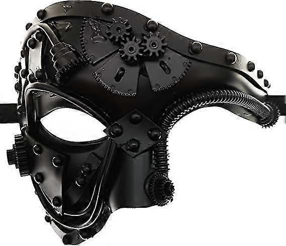 Steampunk Metal Cyborg  Mask, Masquerade Mask For Halloween Costume Party/phantom Of The Opera/mardi Gras Ball1pcsblack