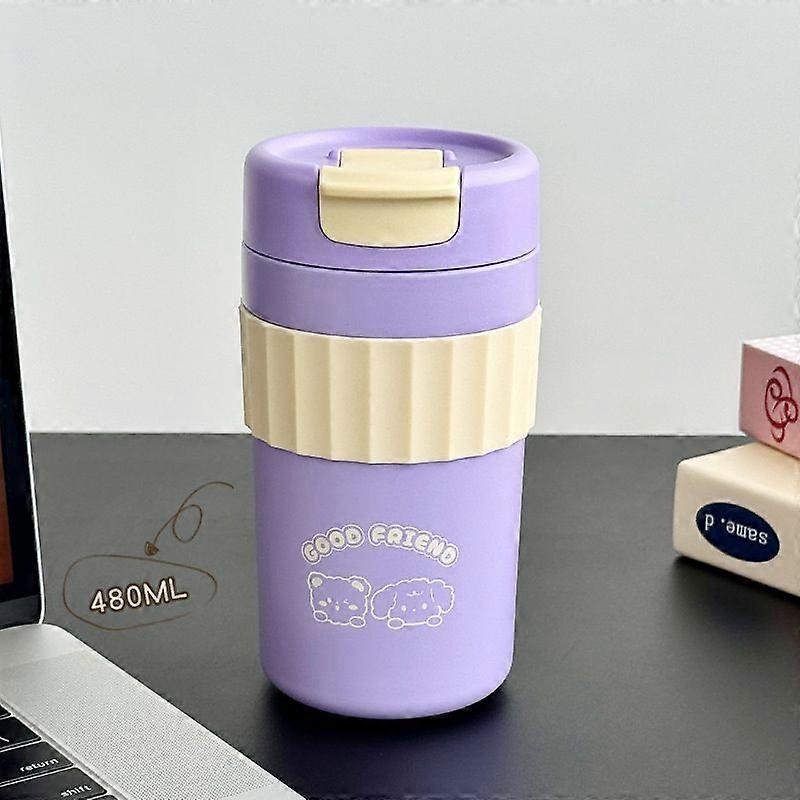 16oz/480Ml Stainless Steel Water bottles,Insulated Water Bottles,BPA Free-Purple