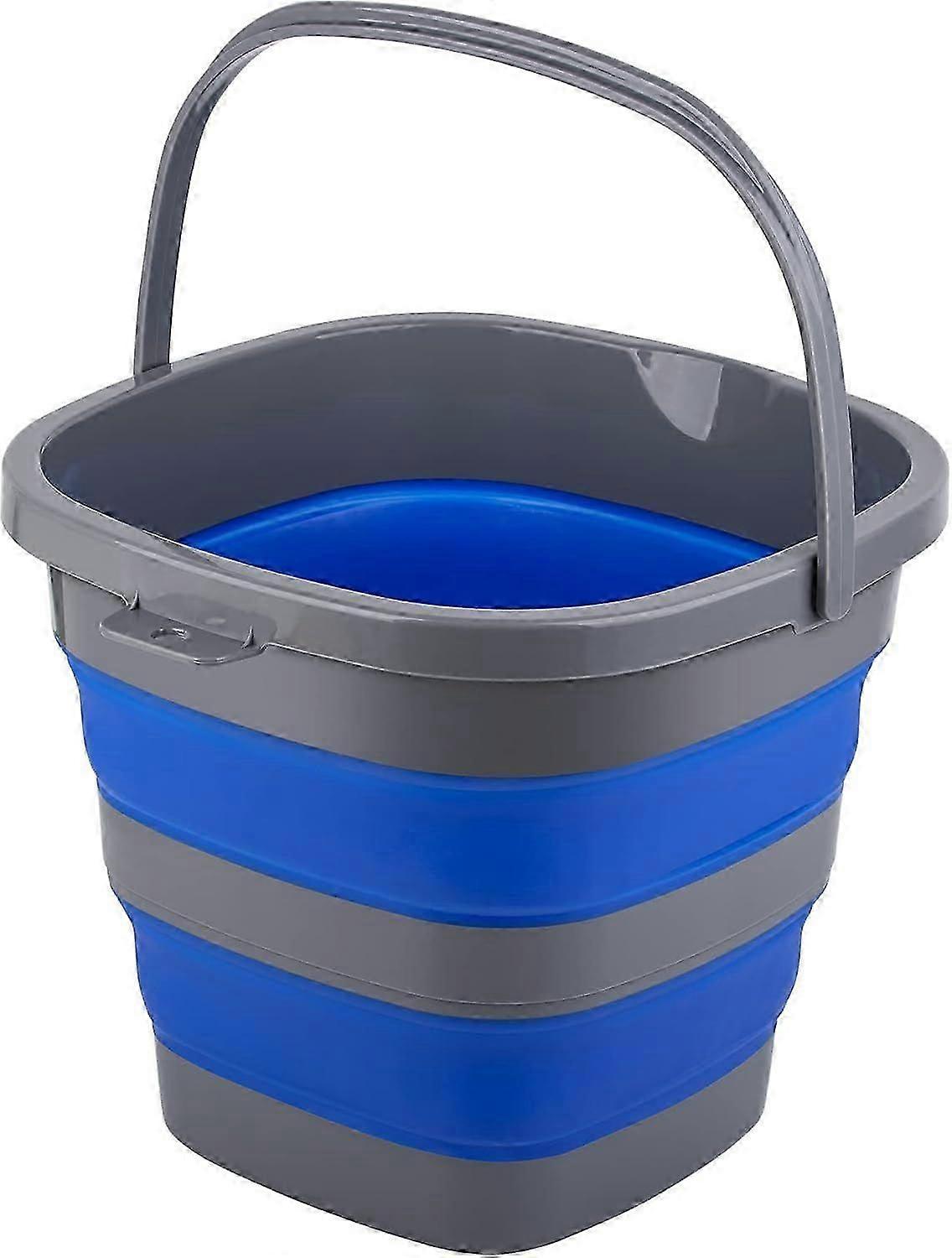 Collapsible Plastic Bucket With 2.6 Gallon (10l), Foldable Rectangular Tub For