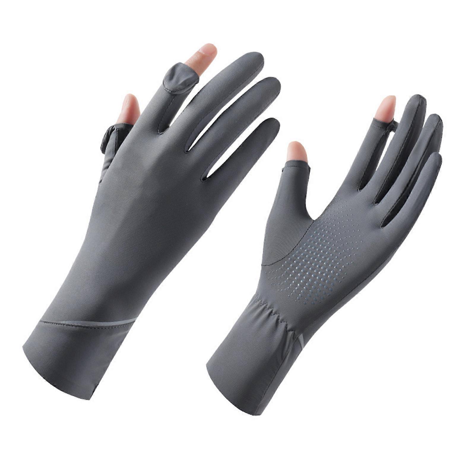 2pack Yüksek Elastikiyetli Eldivenler Nefes Alabilir İnce Dokunmatik Ekranlar Eldivenler Açık Sporlar için Sürüş Eldivenleri Koyu gri