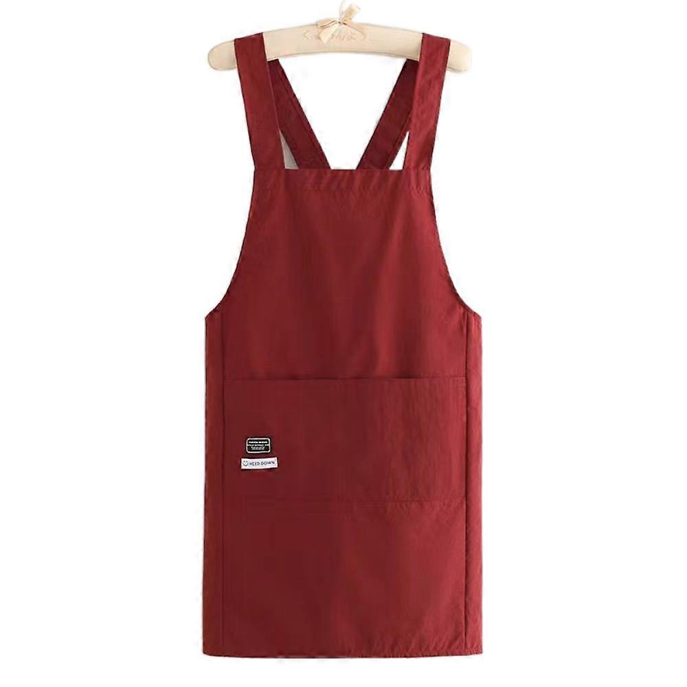 With Pockets Cross Strap Kitchen Apron Waterproof Chef Work Uniform Cooking Apron Woman/Man