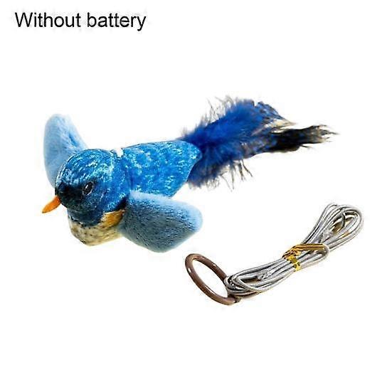 Chirping Bird Cat Toy Interactive Lifelike Plush Bird with Squeaky Sound And Feather Touch Activated Kitten Toy for Indoor Cats