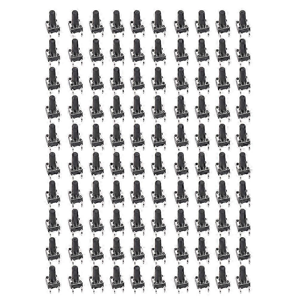 100PCs Momentary Tactile Button Switch Compact Engineering Plastic DIP DC12V 6 x 6 x 12mm