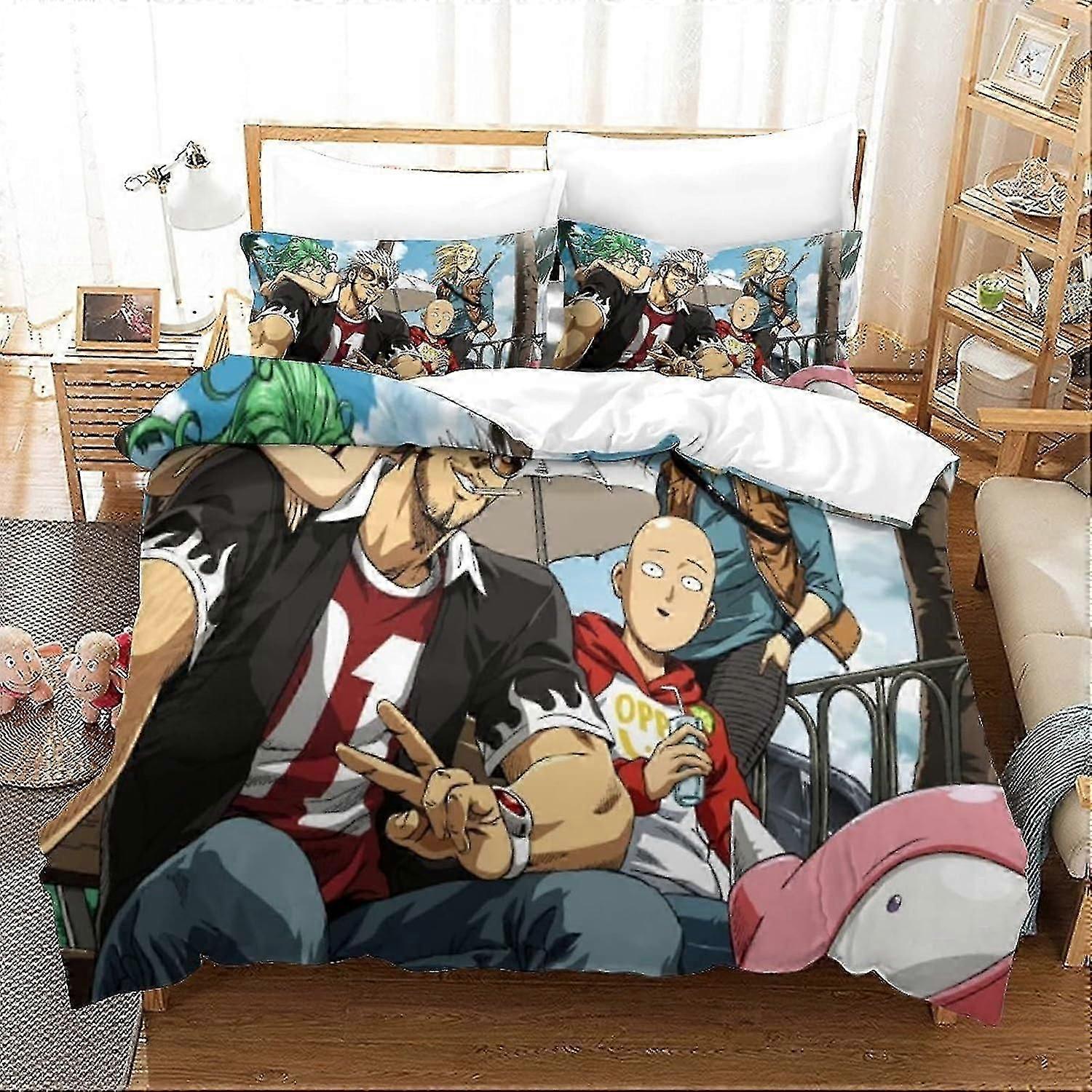 o4347 ملاءات السرير مجموعة غطاء لحاف مطبوع من الرجل واحد مجموعة مفروشات ناعمة من الألياف الدقيقة للبالغين والمراهقين للأطفال 3 قطع مع إغلاق بسحاب للديكور المنزلي