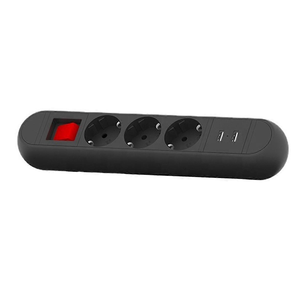 Desk Clamp Power Strip Smart USB Charge with 3 AC Outlets 2 USB Ports 2M Extension Cord for Office a