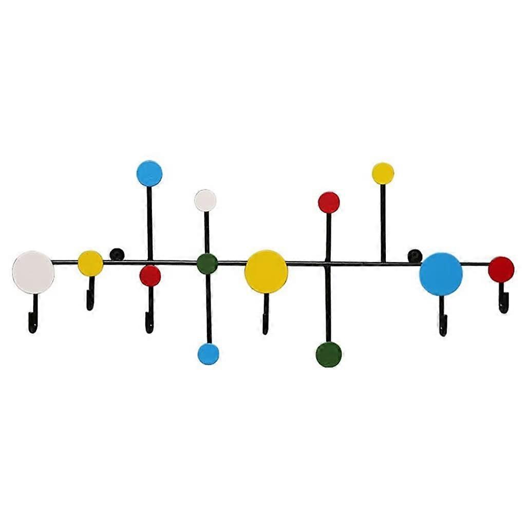 Mid Century Modern Metal Dots Coat Hooks for Wall Mount, Nordic Style Multi-Colored Coat Rack for Living Room and Bedroom