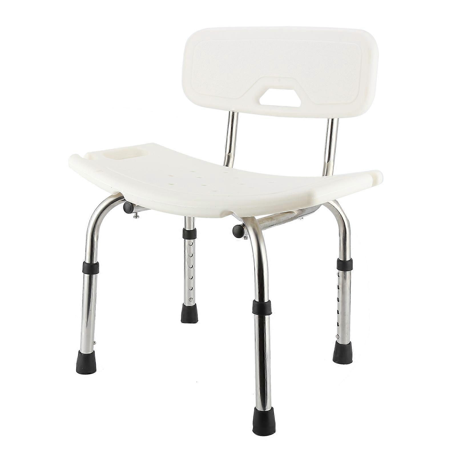 Adjustable Shower Chair Bench Portable Bath Seats Stool with Back Support for Elderly