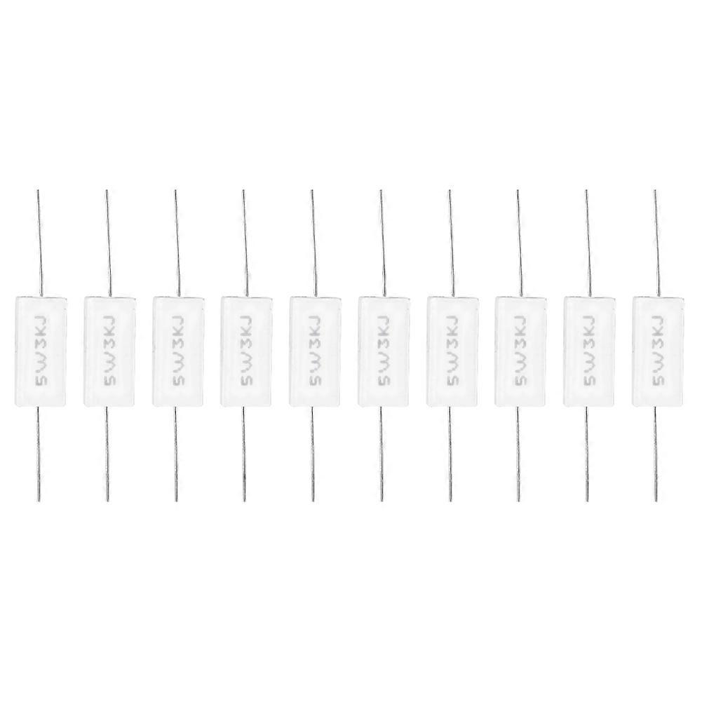 10Pcs Cement Resistor Power Resistance Accuracy ±5% Electronic Components 5W(3KR)