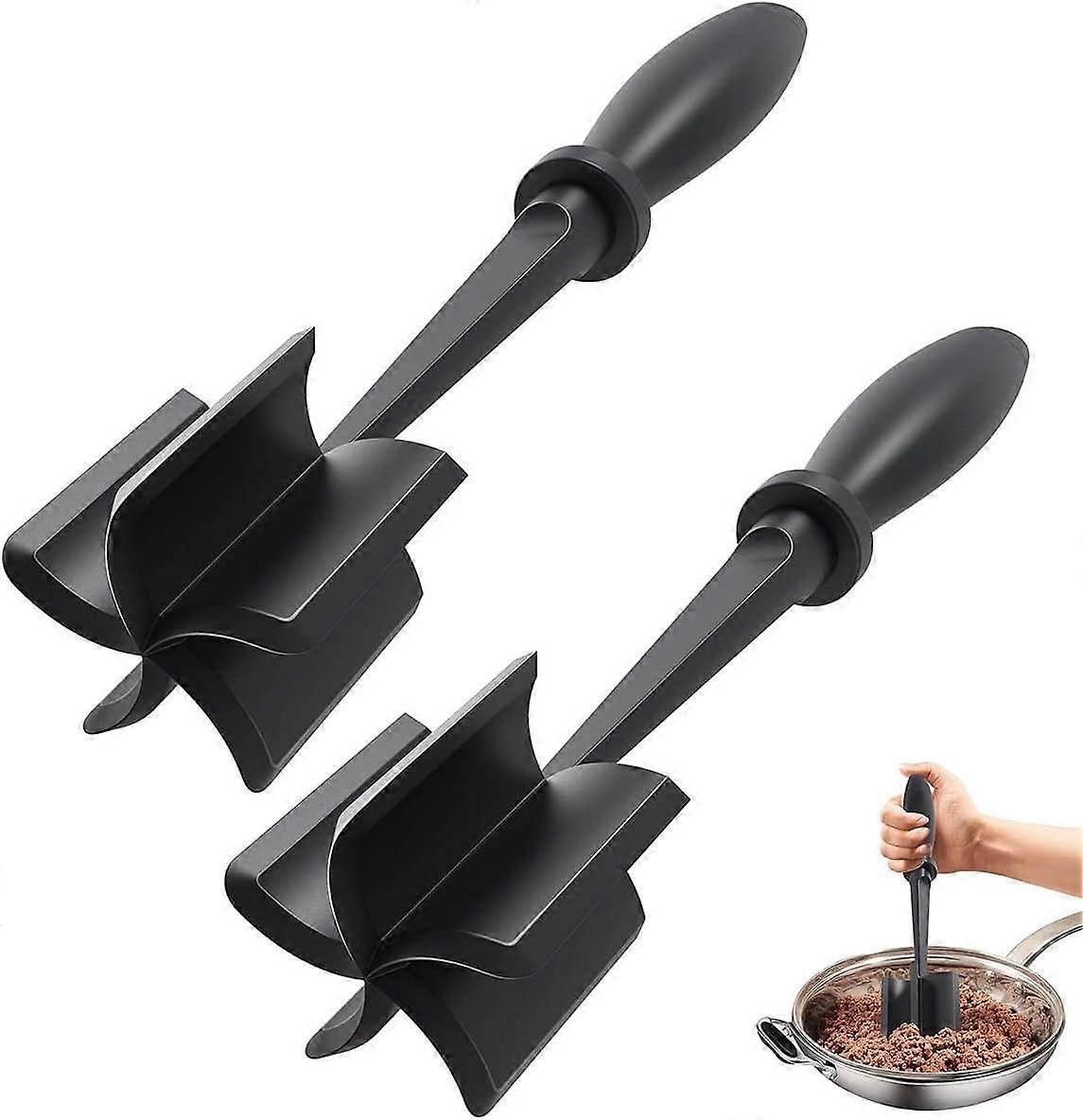 2 pieces non-stick reusable meat masher for cooking and mincing meat