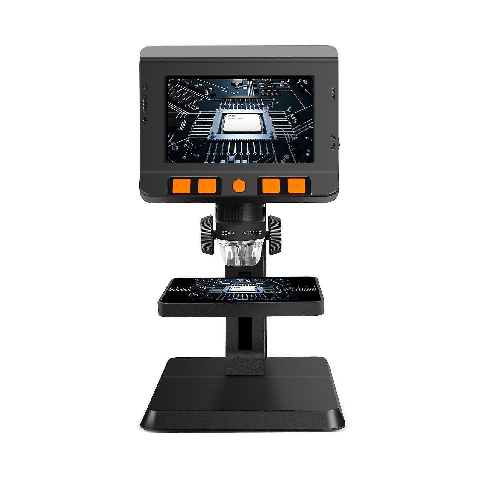 4.3in LCD Digital Microscope Adjustable Light Microscope With 8 LED Light