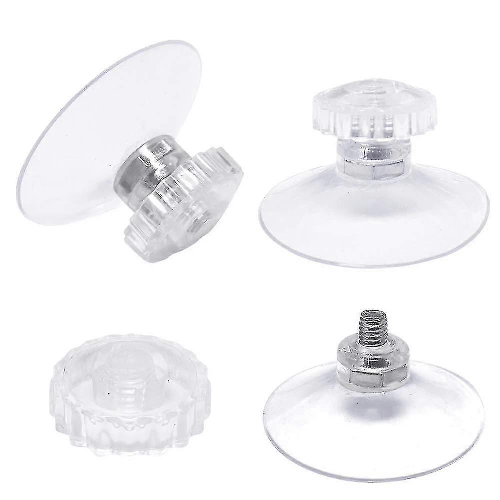 Set Of 30 Suction Cups With Thread And Knurled Nuts  45 Mm, Transparent, For Car, Camping, Window, Sun Visor