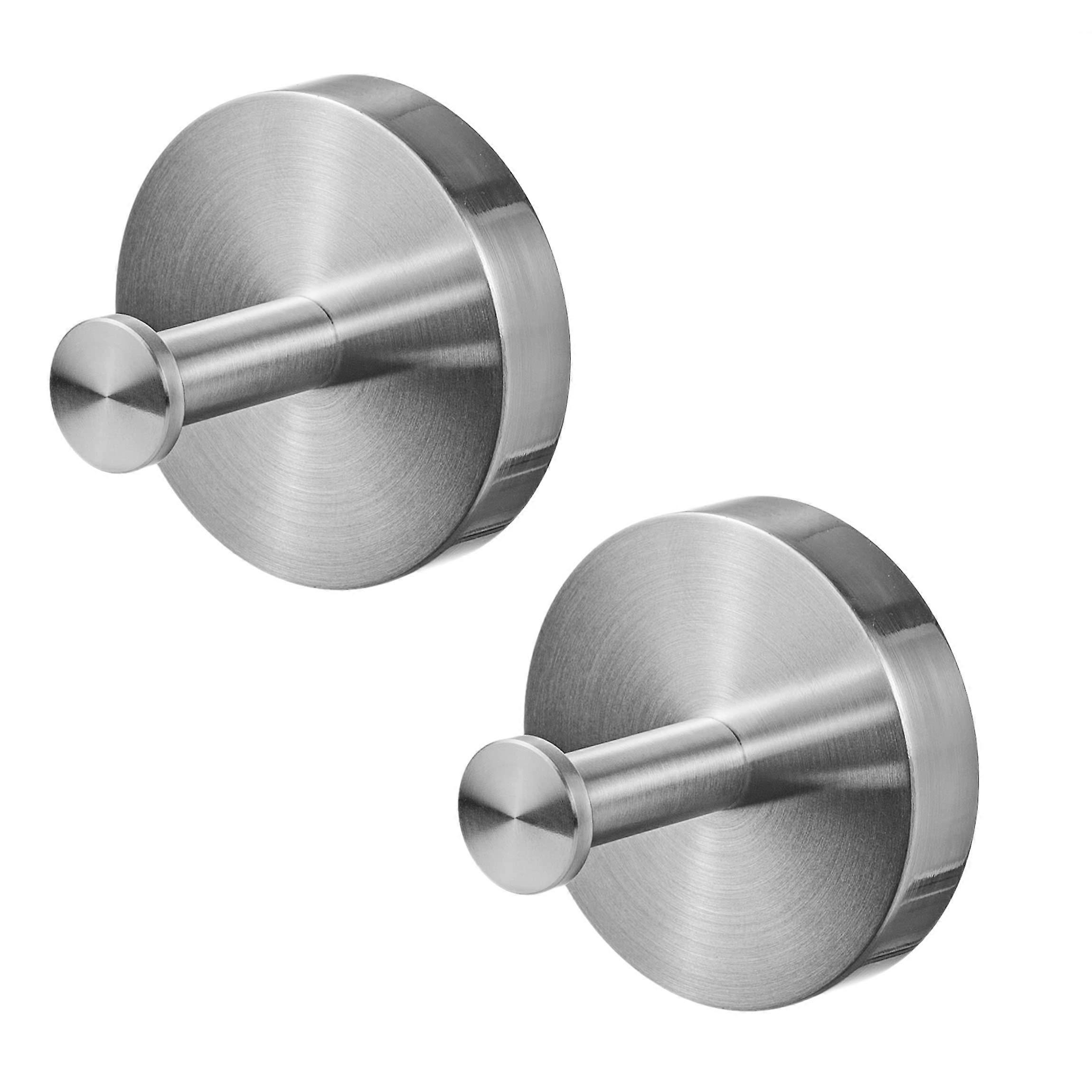 Luxury Towel Hooks for Bathroom 6 x 5.5 x 4.5 cm, Set of 2, Durable Metal, Modern Design, Silver Finish