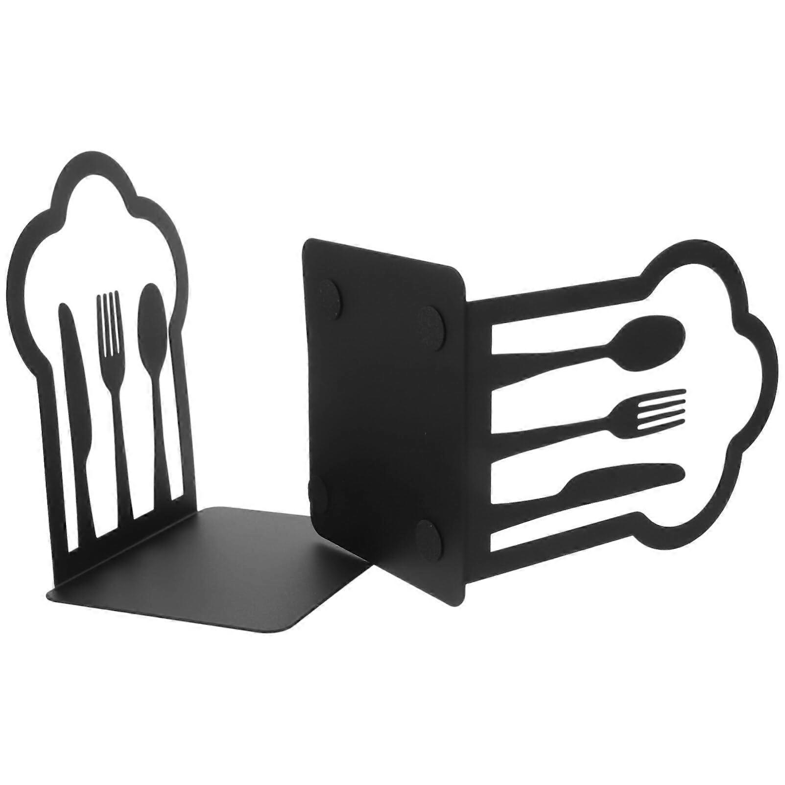 2 pcs Decorative Art for Bookends Kitchen Cookbook Shelves