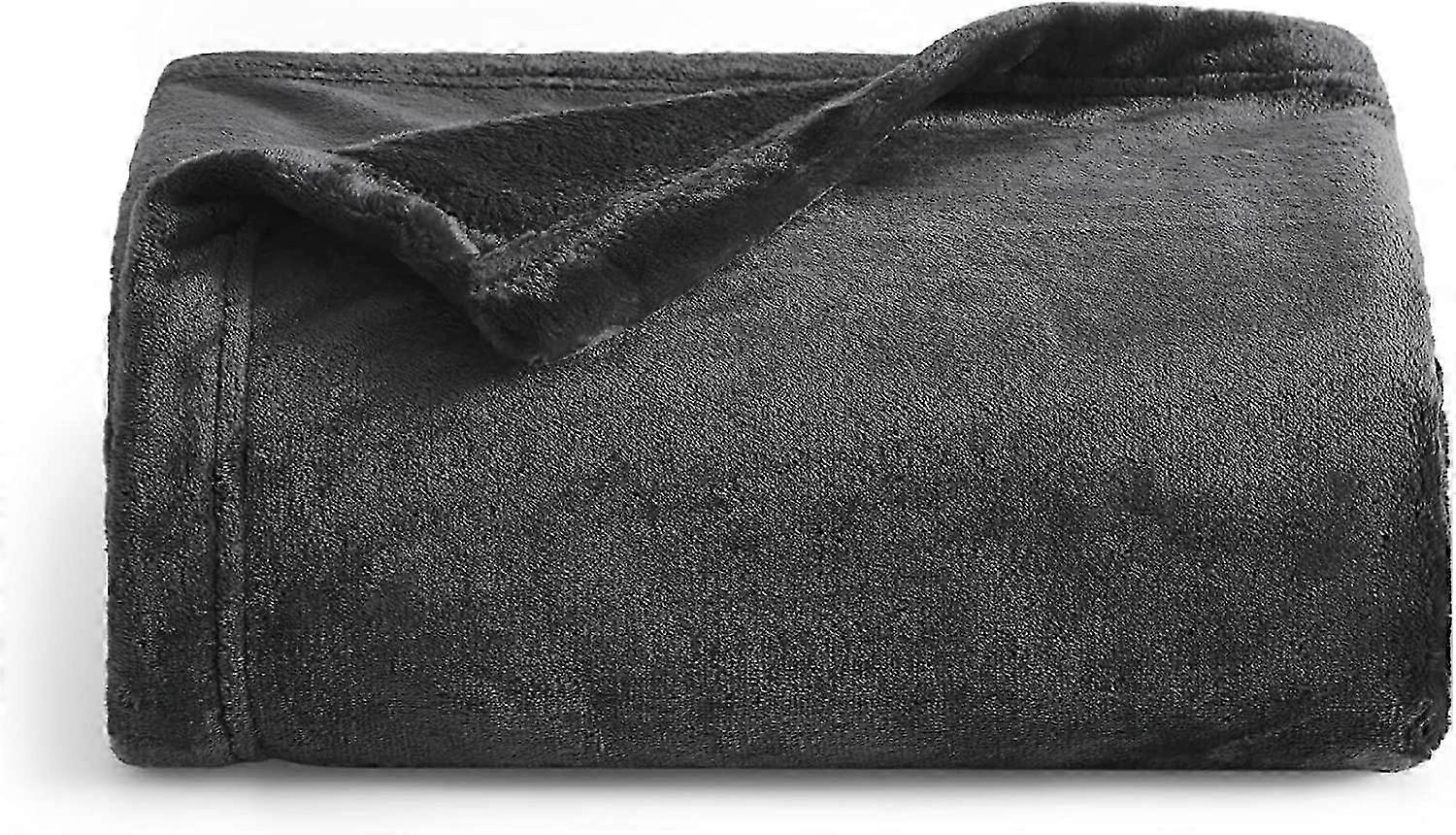 Fleece Blanket Sofa Throw-Versatile Blanket Fluffy Soft Throw,Dark Grey,130x151cm