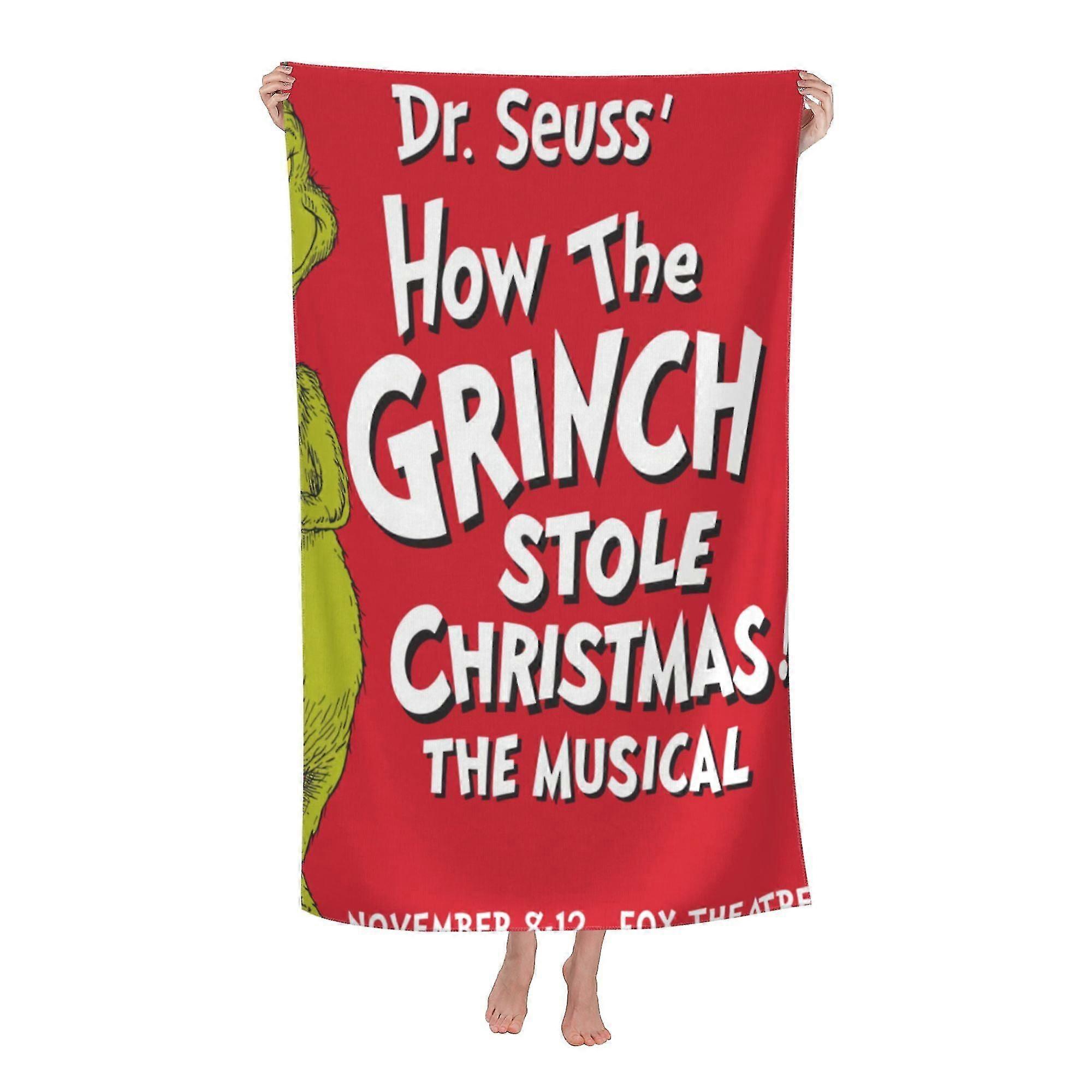 The Grinch Beach Towel, Large Microfiber Bath Towel #znj6