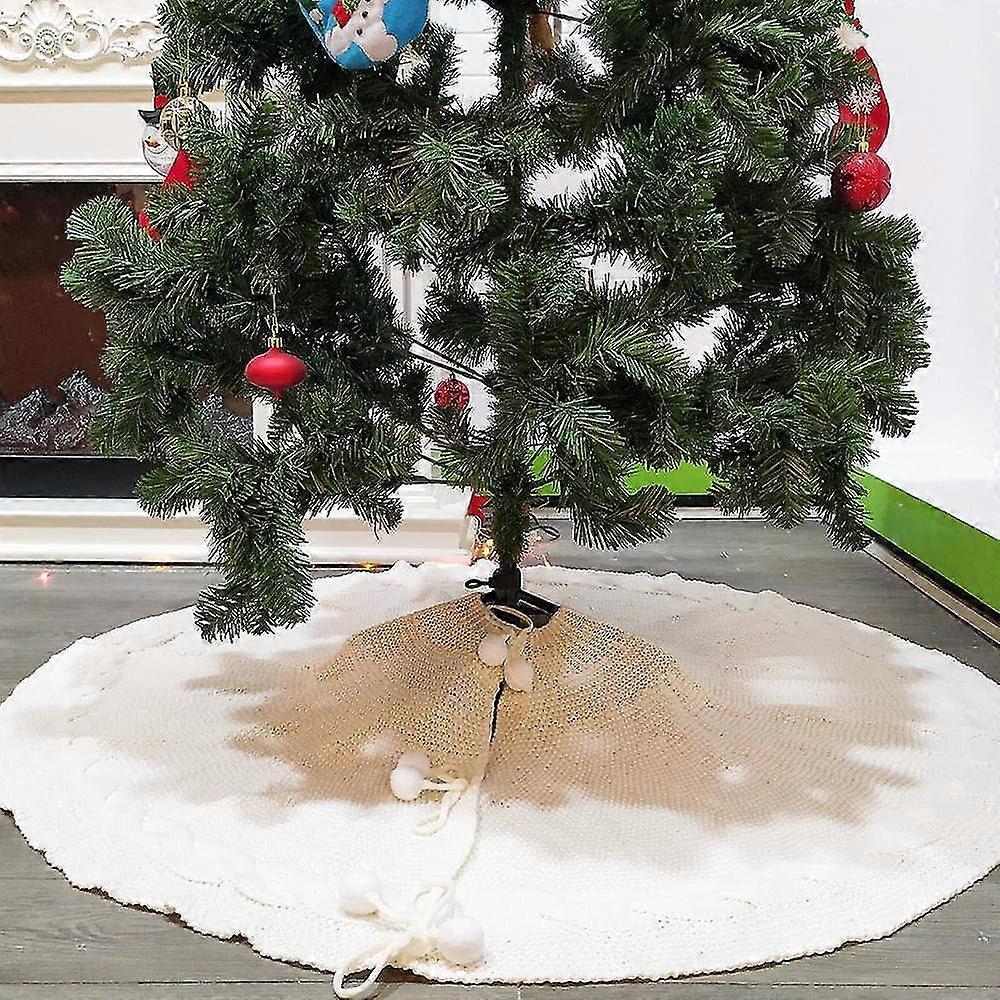 Christmas Tree Skirt, With 6 Snowballs For Christmas Xmas Tree