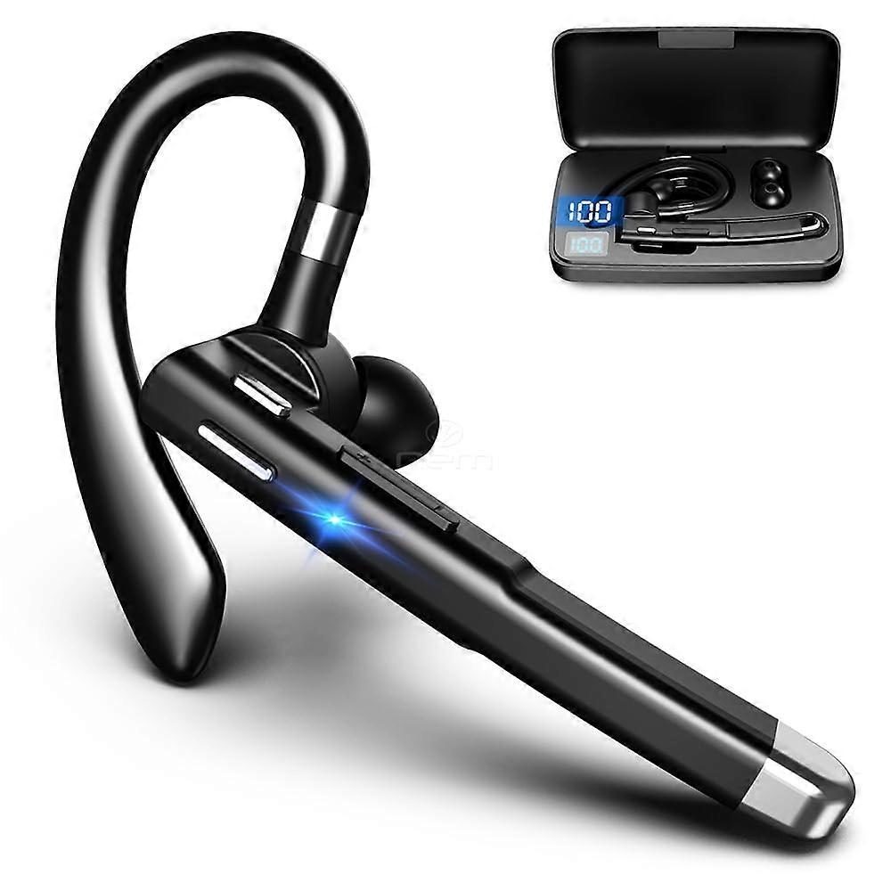 Business Bluetooth 5.0 Bluetooth earpiece Headset with Microphone, Wireless Ear-Hook Earphone, Mono Boom Mic