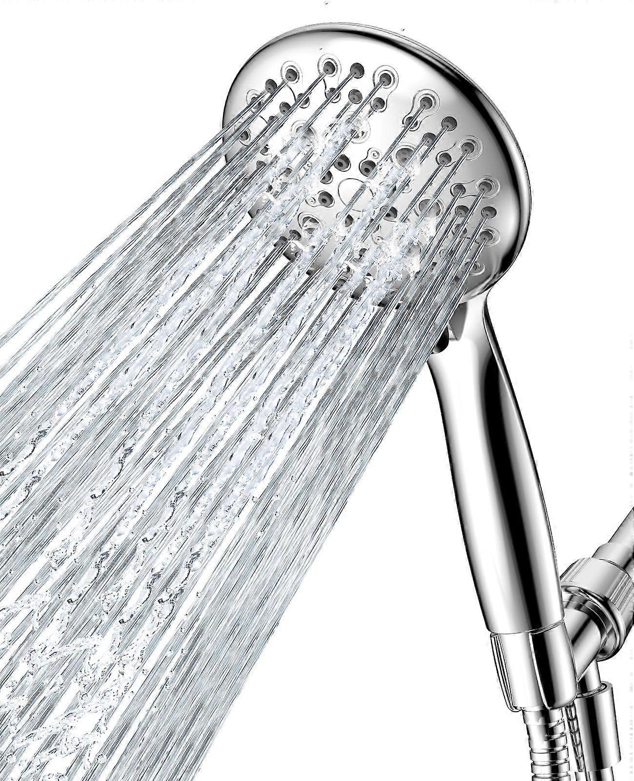 Hand shower with high pressure shower head, 6 spray setting hand shower, 4.3 'High Stream Rain Shower