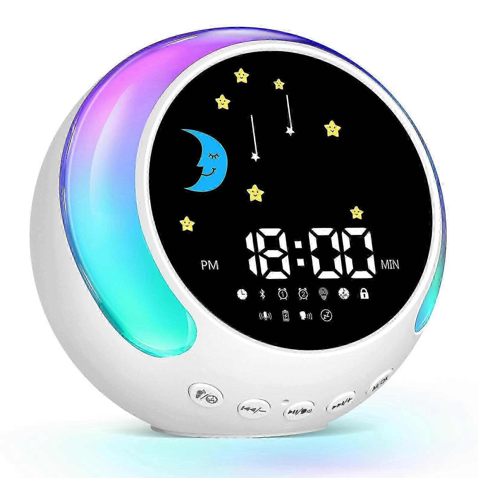 Aide au sommeil, réveil pour enfants, machine à bruit et veilleuse avec minuteur de sieste pour les jeunes enfants
